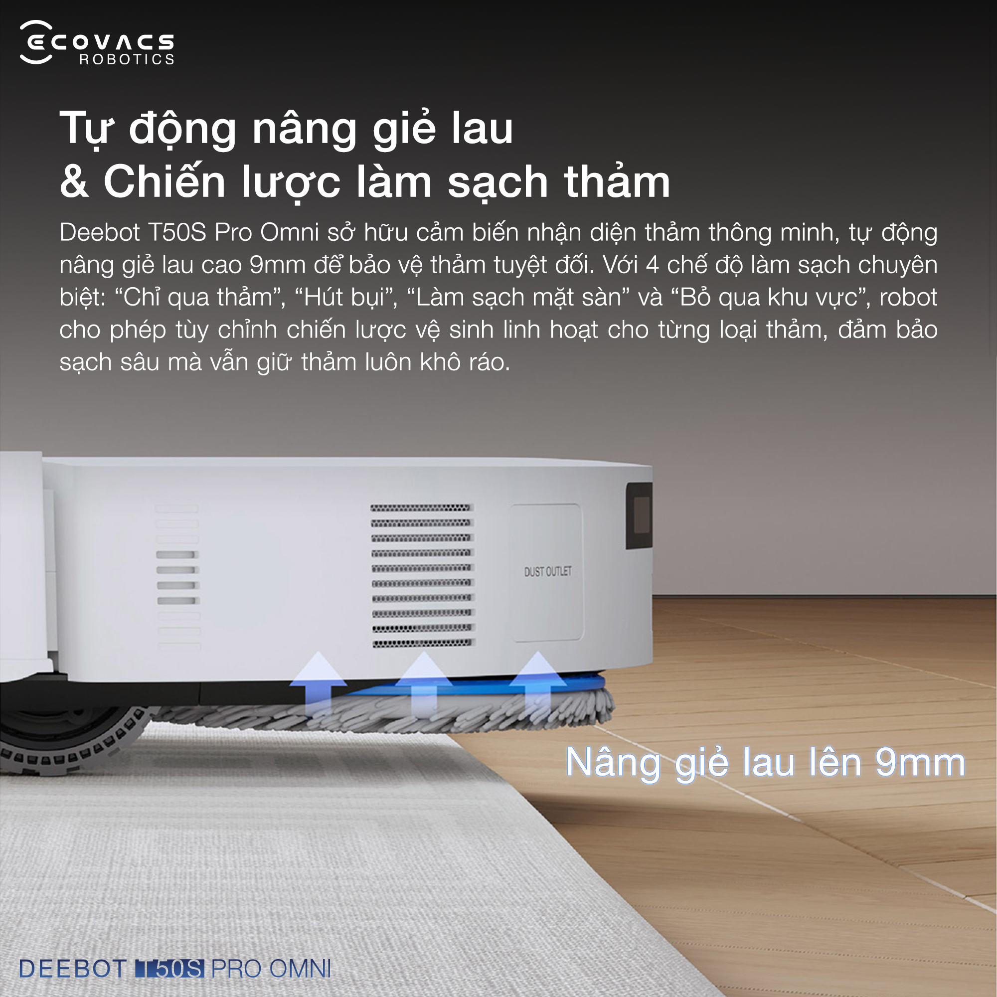 Robot hút bụi lau nhà Ecovacs Deebot T50S Pro Omni 30 11