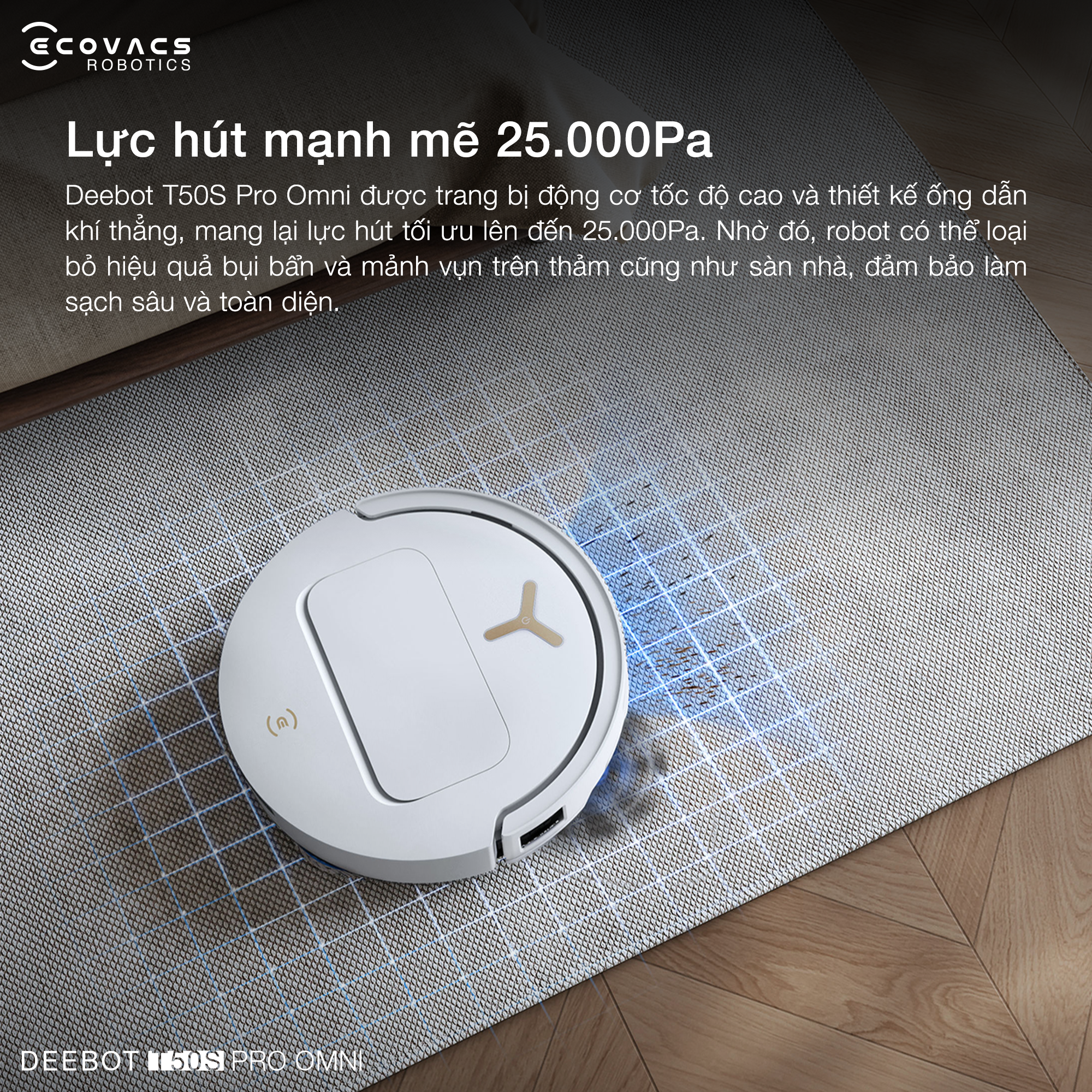 Robot hút bụi lau nhà Ecovacs Deebot T50S Pro Omni 26 7 2