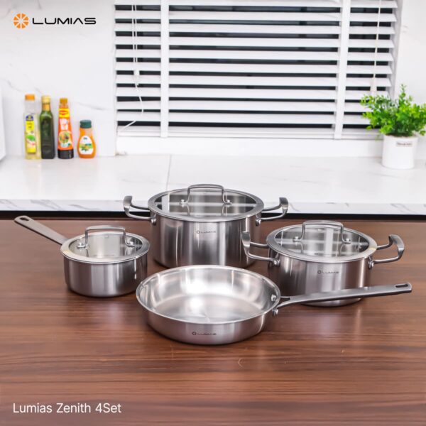 Bộ nồi chảo inox 4 món cao cấp Lumias Zenith 4Set 8 Bộ nồi chảo inox 4 món cao cấp Lumias Zenith 4Set