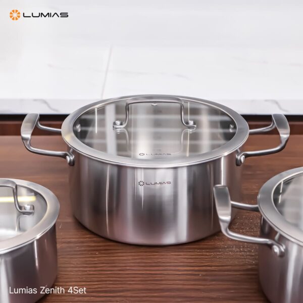 Bộ nồi chảo inox 4 món cao cấp Lumias Zenith 4Set 4 Bộ nồi chảo inox 4 món cao cấp Lumias Zenith 4Set