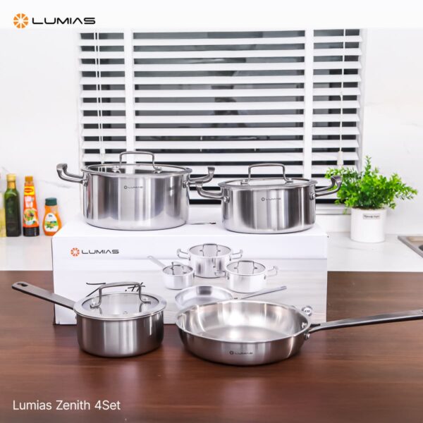 Bộ nồi chảo inox 4 món cao cấp Lumias Zenith 4Set 3 Bộ nồi chảo inox 4 món cao cấp Lumias Zenith 4Set