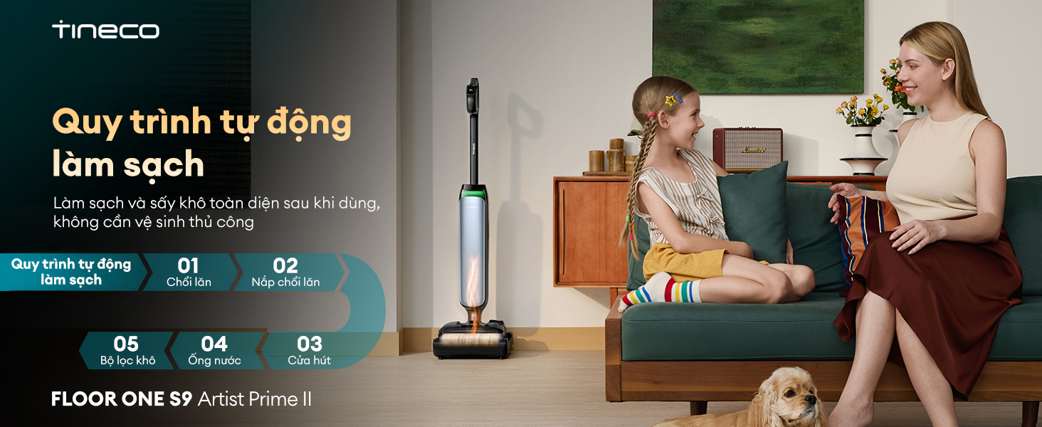 Máy hút bụi lau sàn khô ướt Tineco Floor One S9 Artist Prime 2 13 11