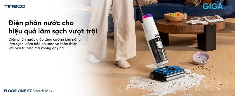 Tineco Floor One S7 Stretch Max - Điện phân nước hỗ trợ khử khuẩn