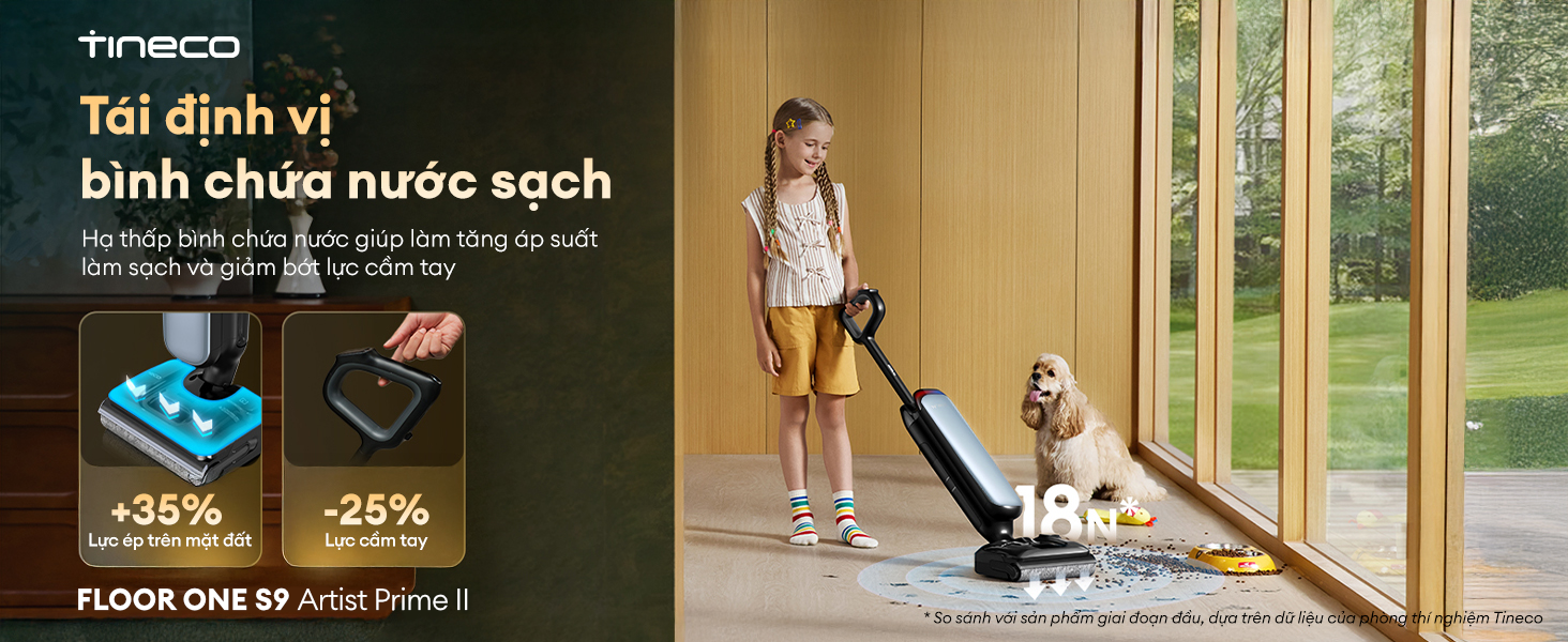 Máy hút bụi lau sàn khô ướt Tineco Floor One S9 Artist Prime 2 20 9
