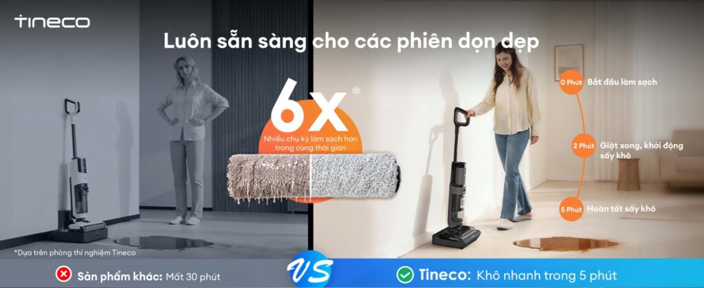 Máy hút bụi lau sàn khô ướt Tineco Floor One i6 Prime 13 Tineco Floor One i6 Prime - Sẵn sàng cho phiên dọn dẹp
