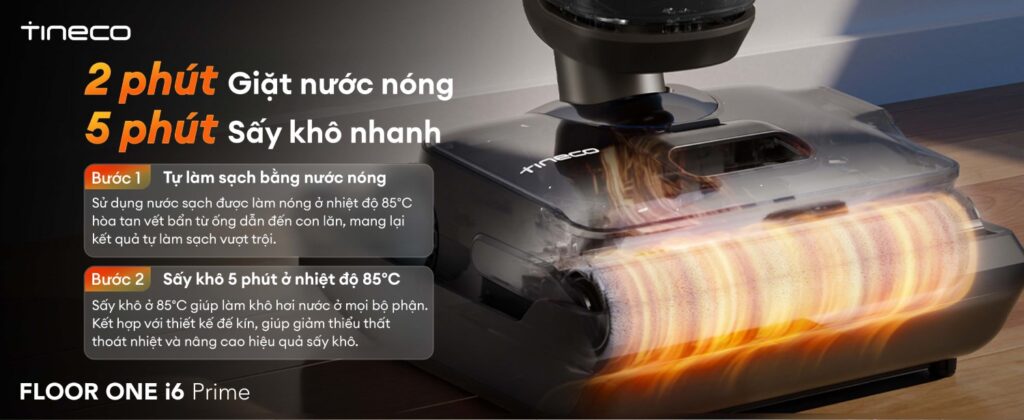Máy hút bụi lau sàn khô ướt Tineco Floor One i6 Prime 14 Tineco Floor One i6 Prime - Tự làm sạch bằng nước