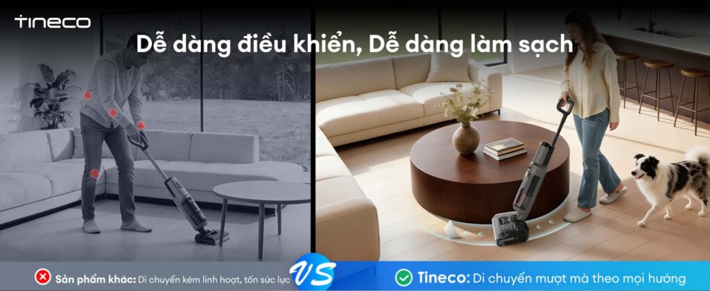Máy hút bụi lau sàn khô ướt Tineco Floor One i6 Prime 18 Tineco Floor One i6 Prime - Điều khiển dễ dàng