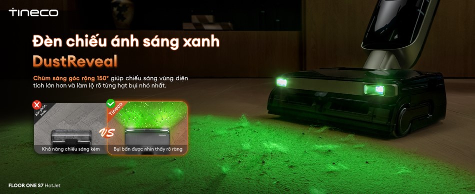 Máy hút bụi lau sàn khô ướt Tineco Floor One S7 HotJet 18 Tineco Floor One S7 HotJet - hệ thống làm sạch nước nóng