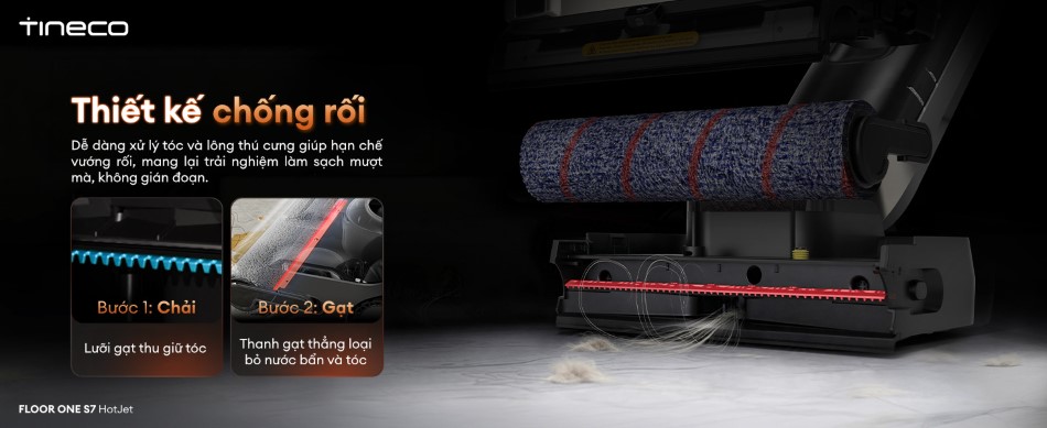 Máy hút bụi lau sàn khô ướt Tineco Floor One S7 HotJet 20 Tineco Floor One S7 HotJet - lực hút 23000Pa