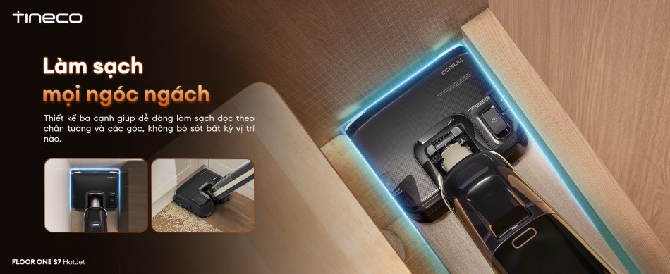 Máy hút bụi lau sàn khô ướt Tineco Floor One S7 HotJet 22 Tineco Floor One S7 HotJet - lưỡi gạt cảm biến chống rối