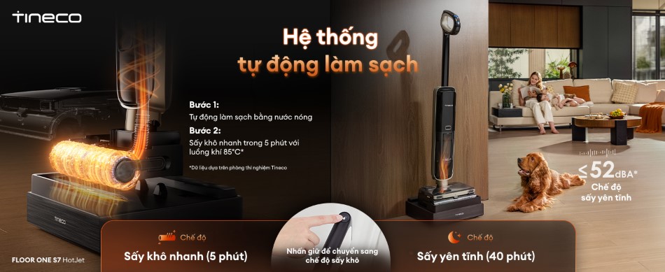 Máy hút bụi lau sàn khô ướt Tineco Floor One S7 HotJet 24 Tineco Floor One S7 HotJet - cảm biến iLoop
