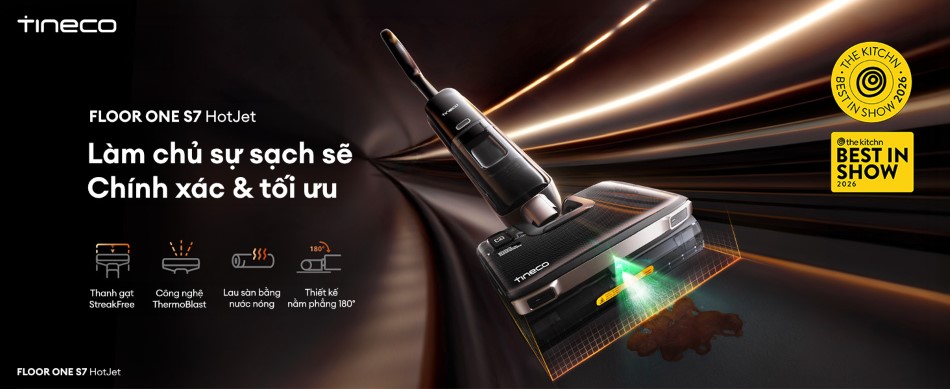 Máy hút bụi lau sàn khô ướt Tineco Floor One S7 HotJet 7 Tineco Floor One S7 HotJet - thiết kế máy hút bụi lau sàn hiện đại