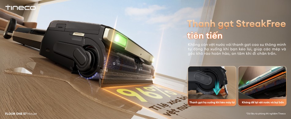 Máy hút bụi lau sàn khô ướt Tineco Floor One S7 HotJet 10 Tineco Floor One S7 HotJet - hệ thống hiển thị thông minh