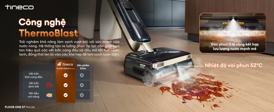 Máy hút bụi lau sàn khô ướt Tineco Floor One S7 HotJet 13 Tineco Floor One S7 HotJet - cảm biến thanh gạt StreakFree