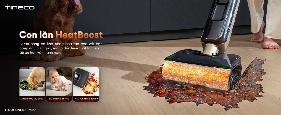 Máy hút bụi lau sàn khô ướt Tineco Floor One S7 HotJet 14 Tineco Floor One S7 HotJet - công nghệ ThermoBlast