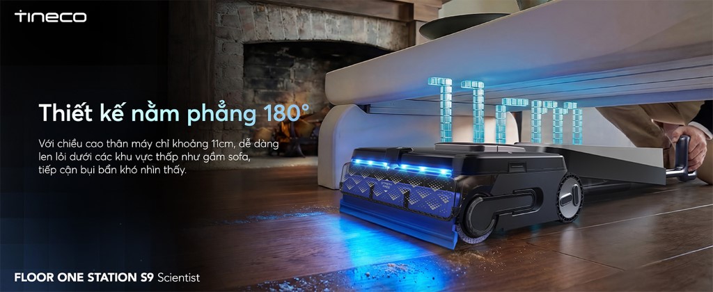 Máy hút bụi lau sàn khô ướt Tineco Floor One Station S9 Scientist 16 Tineco Floor One Station S9 Scientist tự động loại bỏ vệt nước