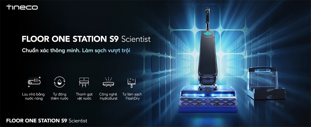 Máy hút bụi lau sàn khô ướt Tineco Floor One Station S9 Scientist 3 Tineco Floor One Station S9 Scientist hút lau sàn khô ướt
