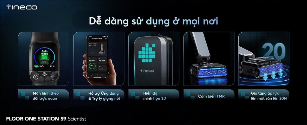 Máy hút bụi lau sàn khô ướt Tineco Floor One Station S9 Scientist 25 Tineco Floor One Station S9 Scientist trải nghiệm dọn dẹp tiện lợi