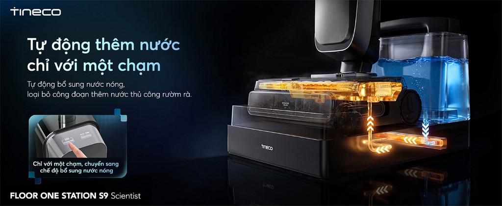 Máy hút bụi lau sàn khô ướt Tineco Floor One Station S9 Scientist 4 Tineco Floor One Station S9 Scientist với trạm sạc đa năng