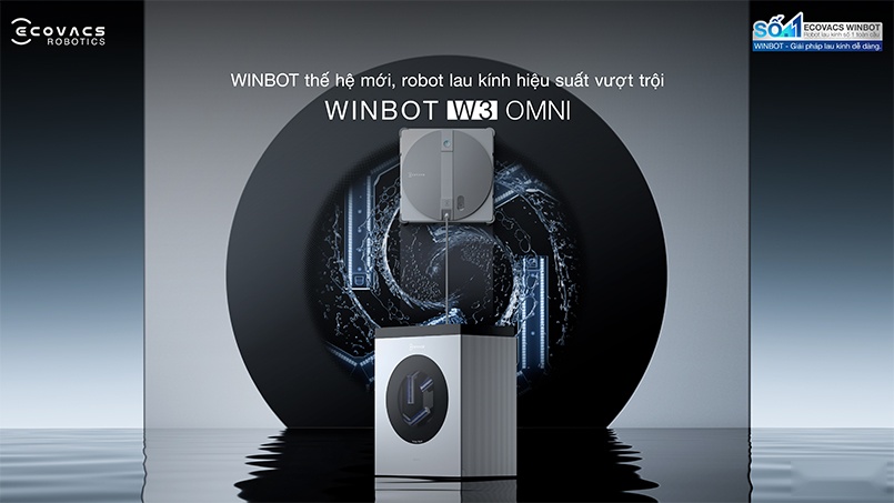Robot lau kính Ecovacs Winbot W3 Omni thiết kế thanh lịch sang trọng
