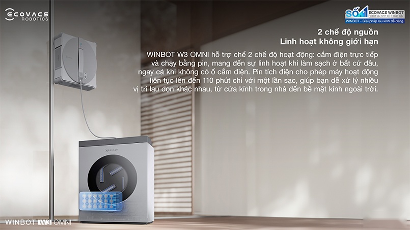 Công nghệ làm sạch sát mép TruEdge trên Ecovacs Winbot W3 Omni