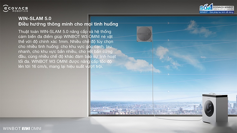 Khả năng làm sạch hiệu quả trên mọi mặt kính khổ lớn và kính không viền