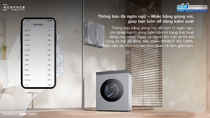 Trợ lý giọng nói đa ngôn ngữ hướng dẫn chi tiết trên Winbot W3 Omni