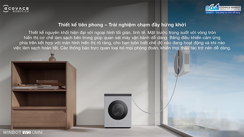 Công nghệ giặt khăn lau Vortex Wash trên Ecovacs Winbot W3 Omni