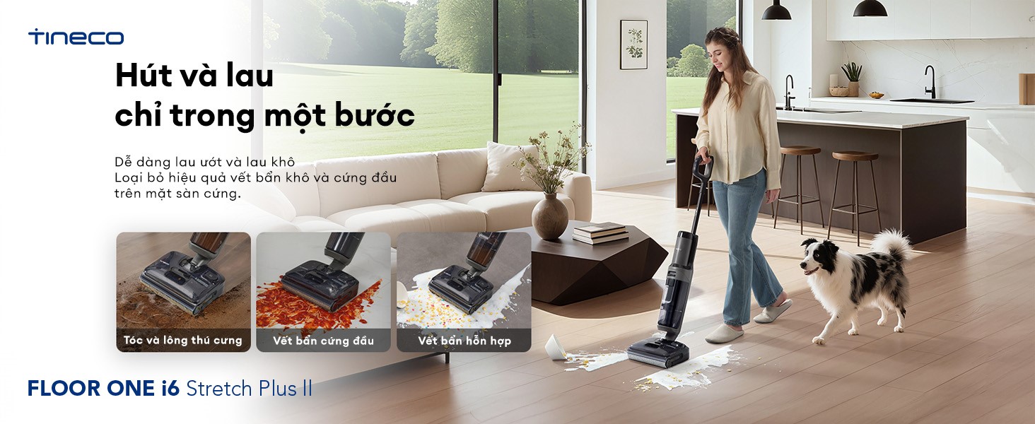 Máy hút bụi lau sàn khô ướt Tineco Floor One i6 Stretch Plus II 20 Tineco Floor One i6 Stretch Plus II hút bụi và lau sàn 2 trong 1 đồng thời