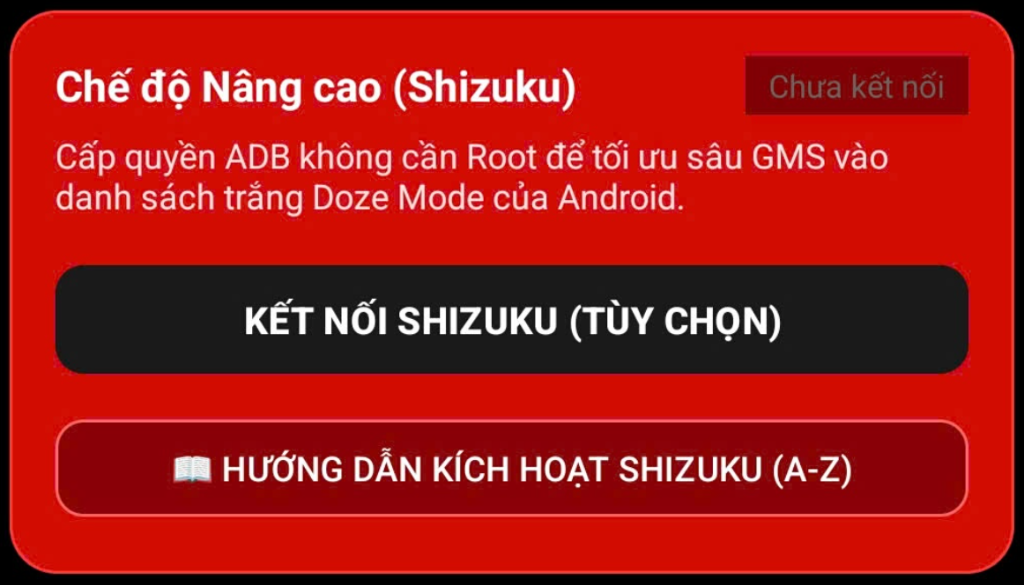 Chế độ nâng cao Shizuku trên MiHome Tools tối ưu Doze Mode Xiaomi