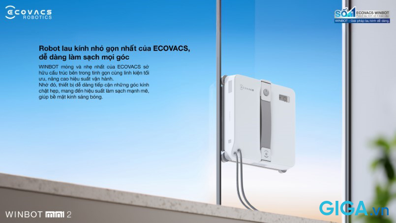 Robot lau kính Ecovacs Winbot Mini 2 3 Ecovacs Winbot Mini 2 có hệ thống bảo vệ chống rơi thông minh