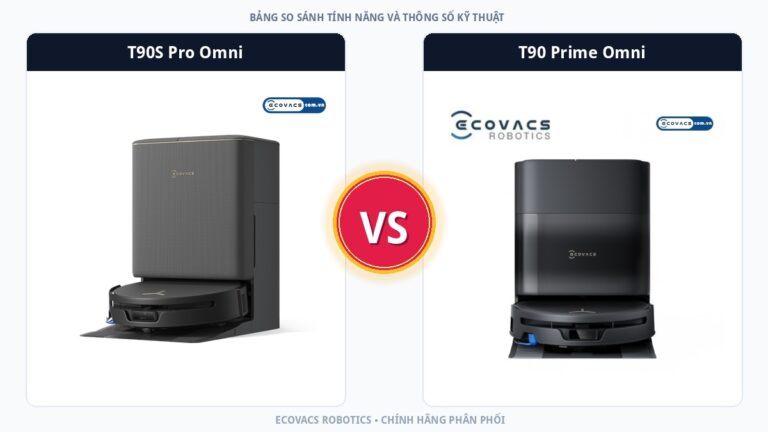 So Sánh Chuyên Sâu Ecovacs Deebot T90S Pro Omni Và T90 Prime Omni: Khác Biệt Đáng Kể Về Công Nghệ Flagship